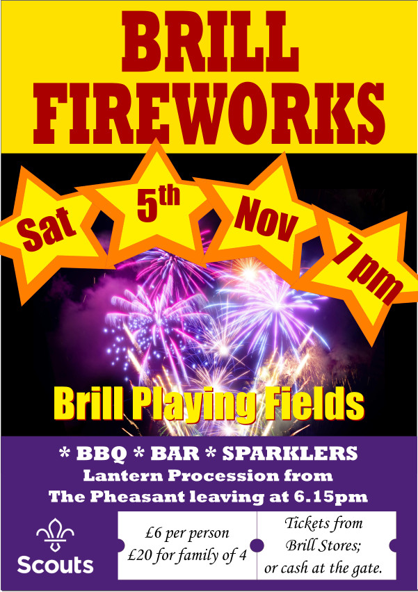 Brill Fireworks - 5 Nov - 7pm