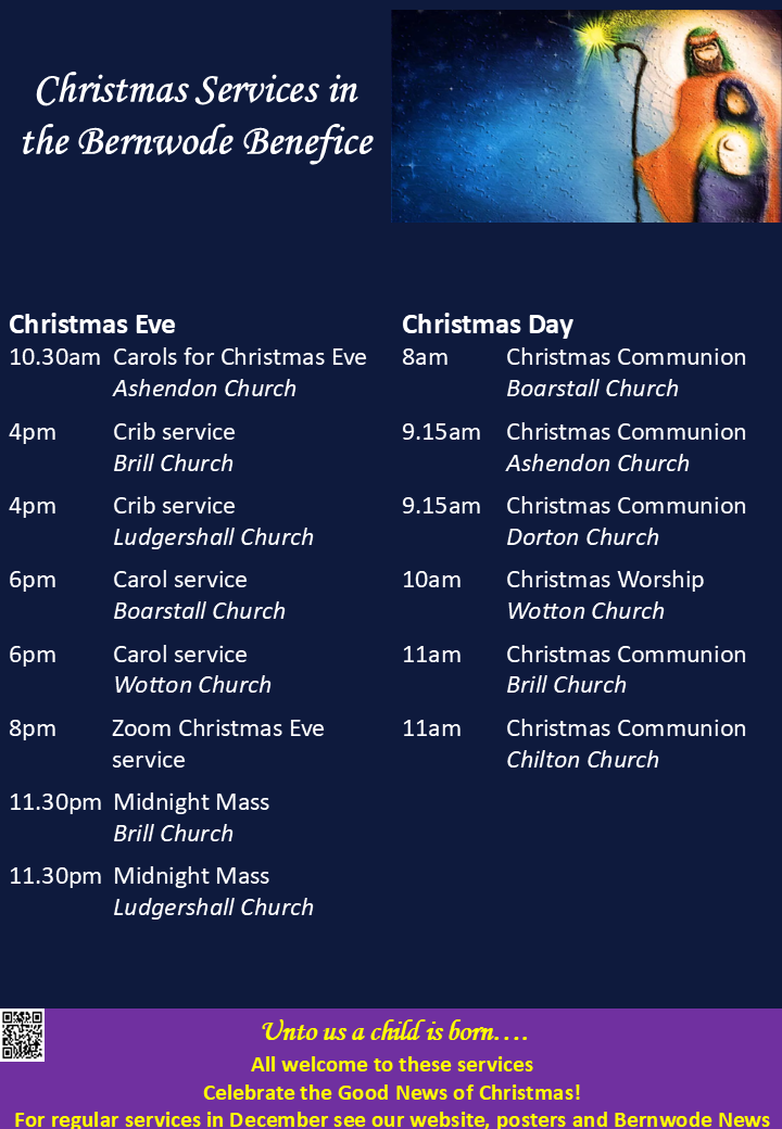 Christmas services from 23 Dec