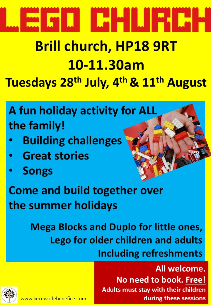 Lego Church - 28 Jul, 4 Aug, 11 Aug @ 10am in Brill church